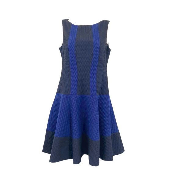 NANETTE Lepore Women’s Black & Blue Color Block Dress Size 4 - Picture 2 of 10